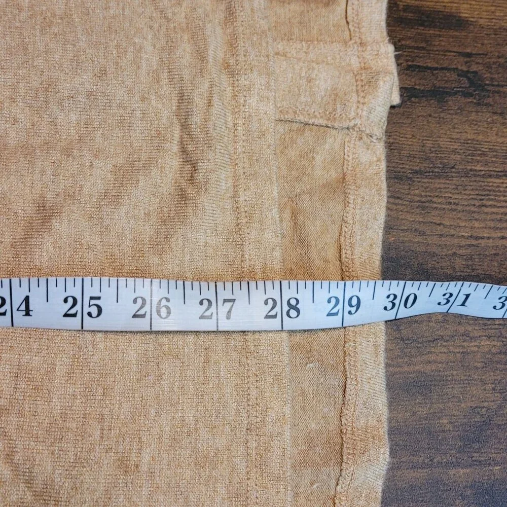 Susan Graver Tunic Top Size L Heathered Tan Soft Comfort Knit Button Back - Picture 7 of 8